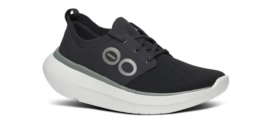 running during a thunderstorm OOFOS OOMY STRIDE MEN'S BLACK/WHITE