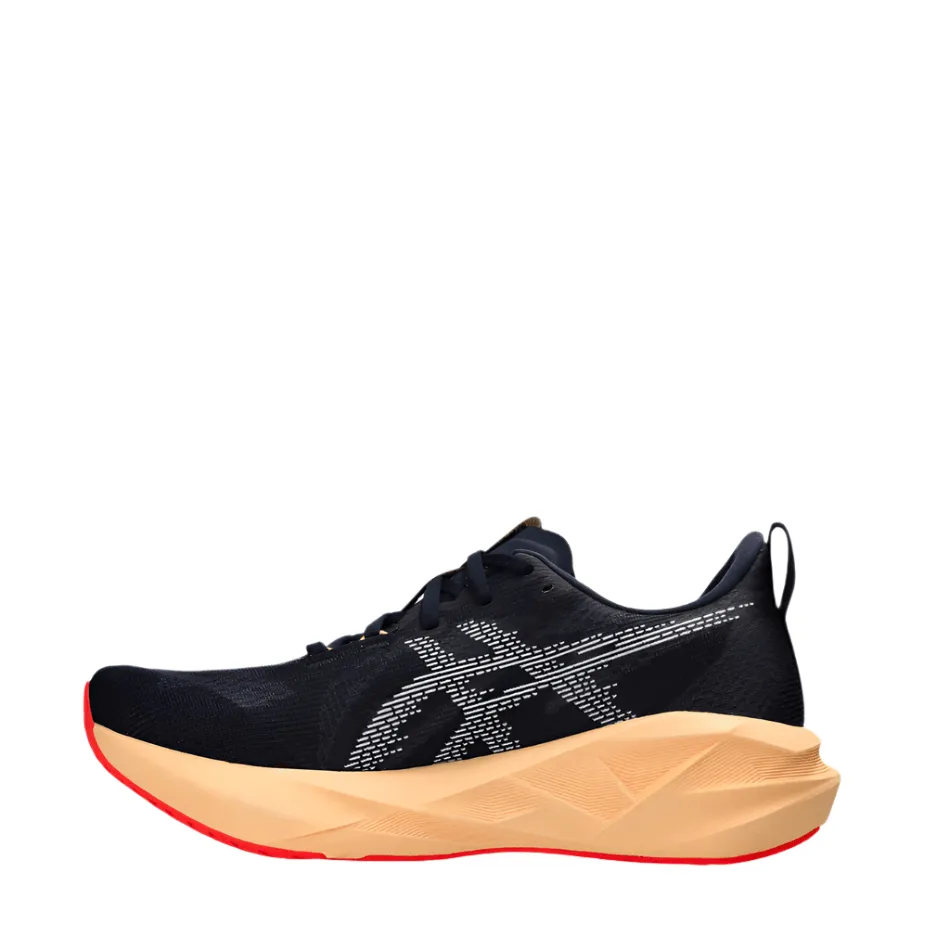 ASICS Men's NOVABLAST 5 Running Shoes in Midnight/Orange Glow AW25 Foldable Design heel - support shoes