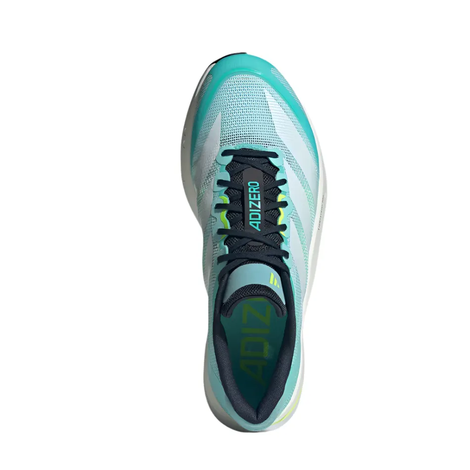 Adidas Men's Boston 13 Running Shoes in Flash Aqua/Cloud White/Lucid Lemon AW25 beginner running footwear