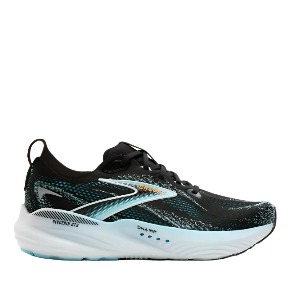Brooks Men's Glycerin GTS 22 Running Shoes in Black/Atomizer/Blazing Orange AW25 ECCO Biom