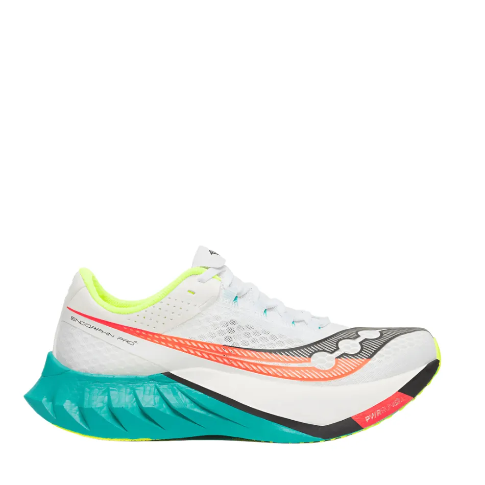 Saucony Men's Endorphin Pro 4 Running Shoes in White/Mutant AW25 Easy - Maintenance cold