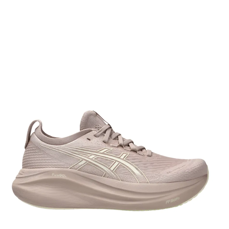 ASICS Women's GEL-NIMBUS 27 Running Shoes in Fawn/Birch AW25 ankle - high running option