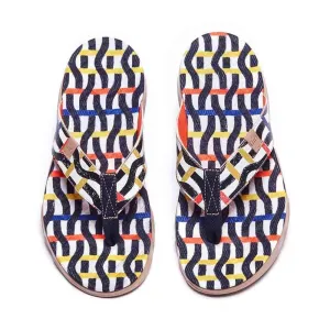 Single Strap Beach Life Weaving Line Women Majorca Flip Flops