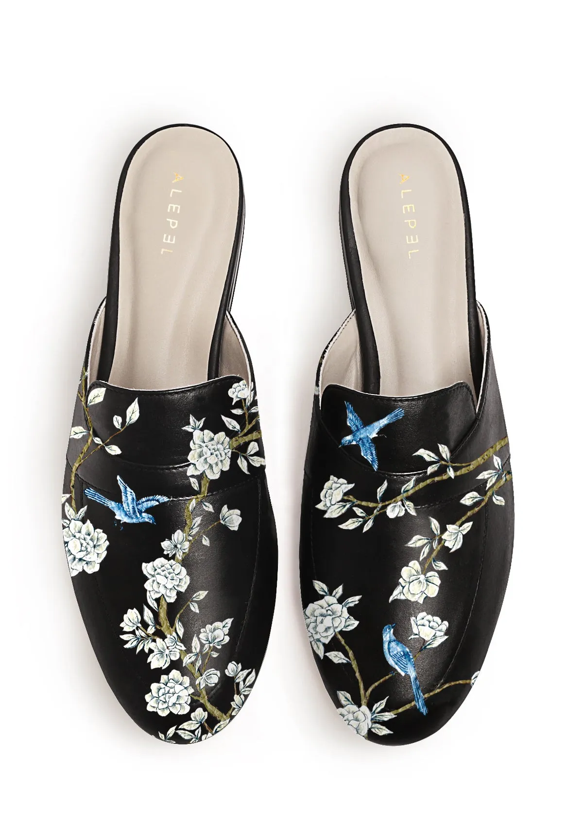 Japanese Garden Black Mule Comfort Fit Technology Easy Walk Slip
