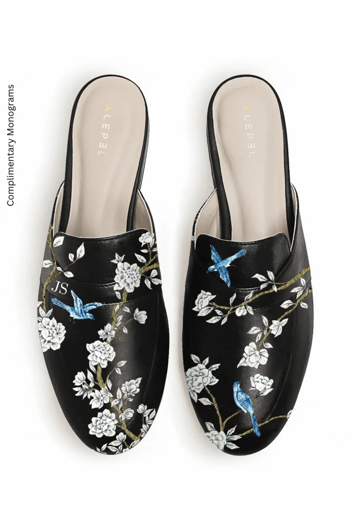 Japanese Garden Black Mule Good Grip Cozy Vibes