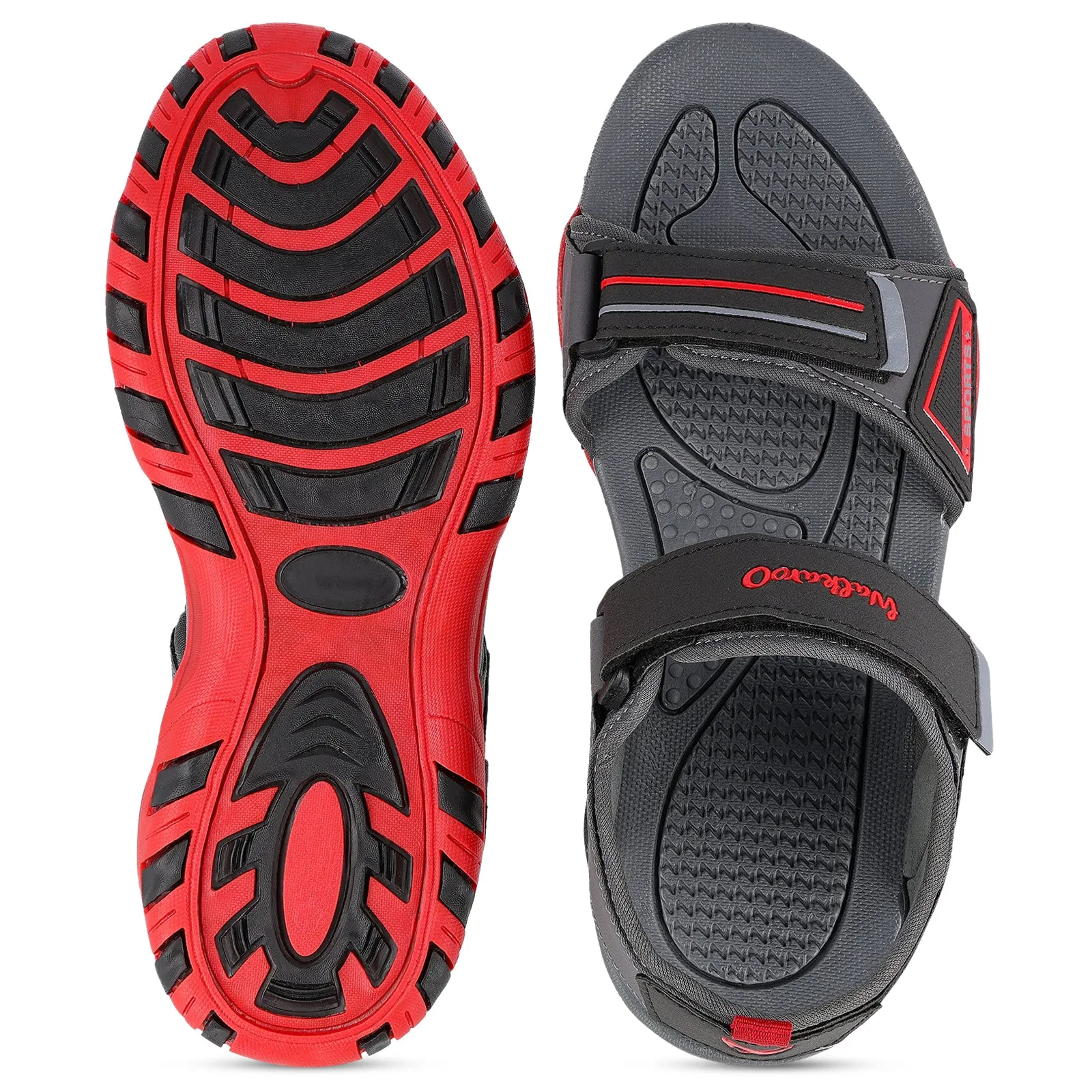 Soft Cushioning Shoes Men's Sports Sandals - WC4482 Grey Red
