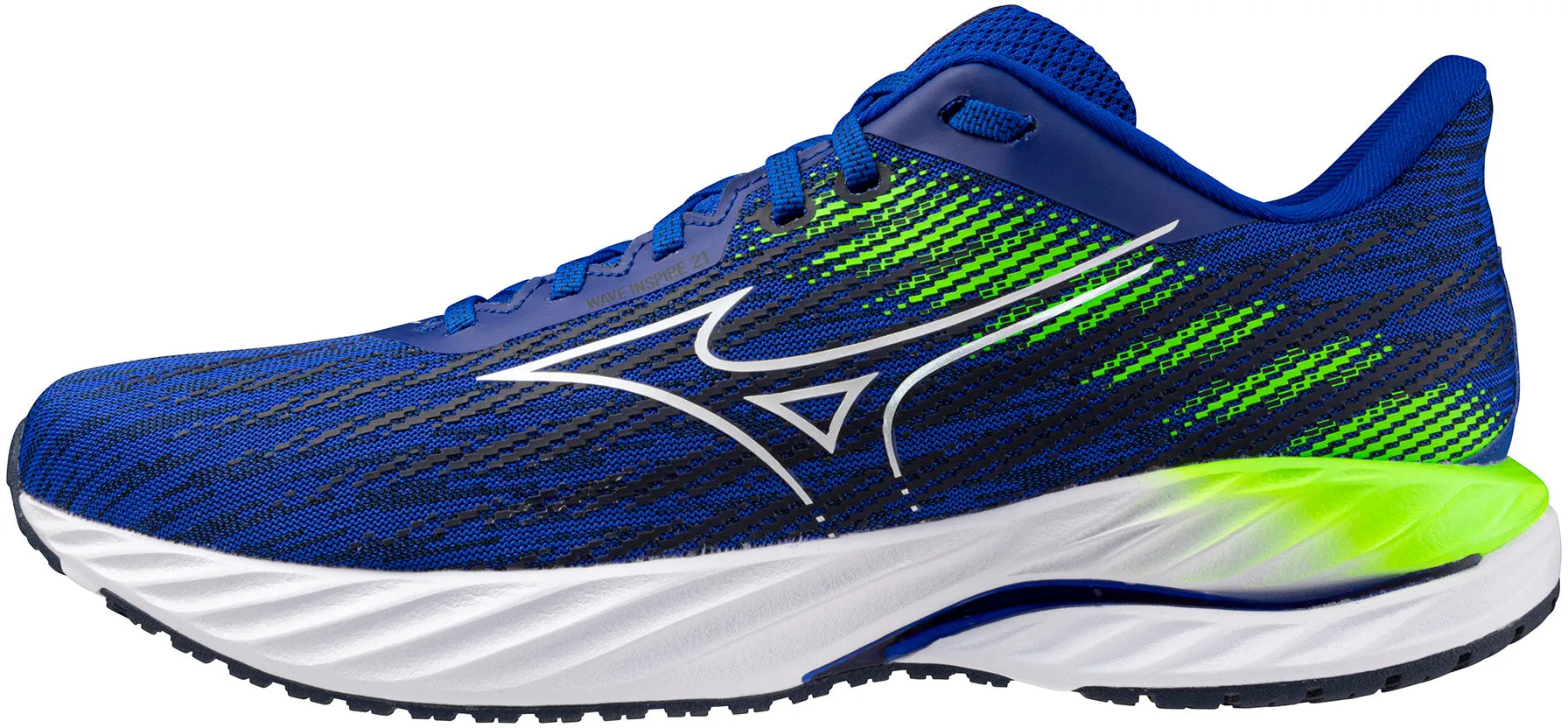 Road Long Dock Easy Mizuno Wave Inspire 21 Mens Running Shoes Blue