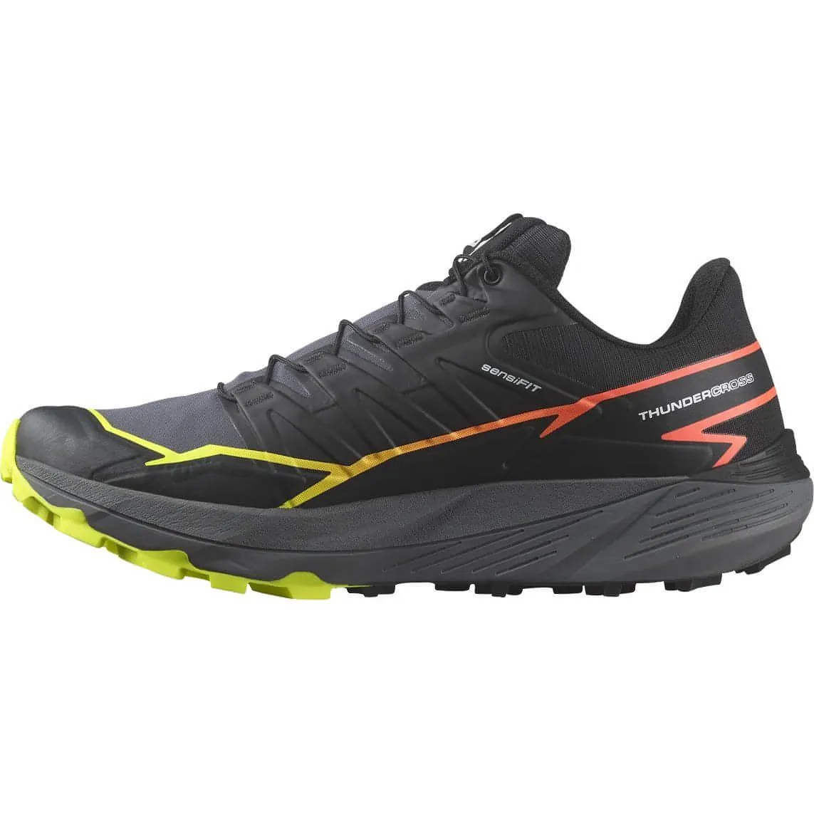 Rubber Outsole Salomon Thundercross Mens Trail Running Shoes - Black