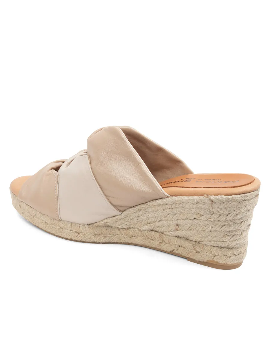 Silver Glow Ginger Twisted Leather Espadrille