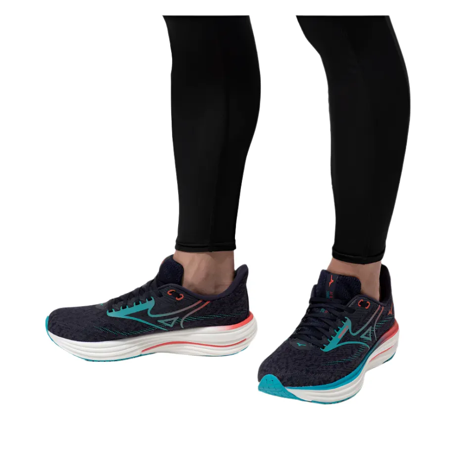 fulfillment Mizuno Men's Wave Rider 29 Running Shoes in Odyssey Gray/Capri Breeze/Calypso Coral AW25