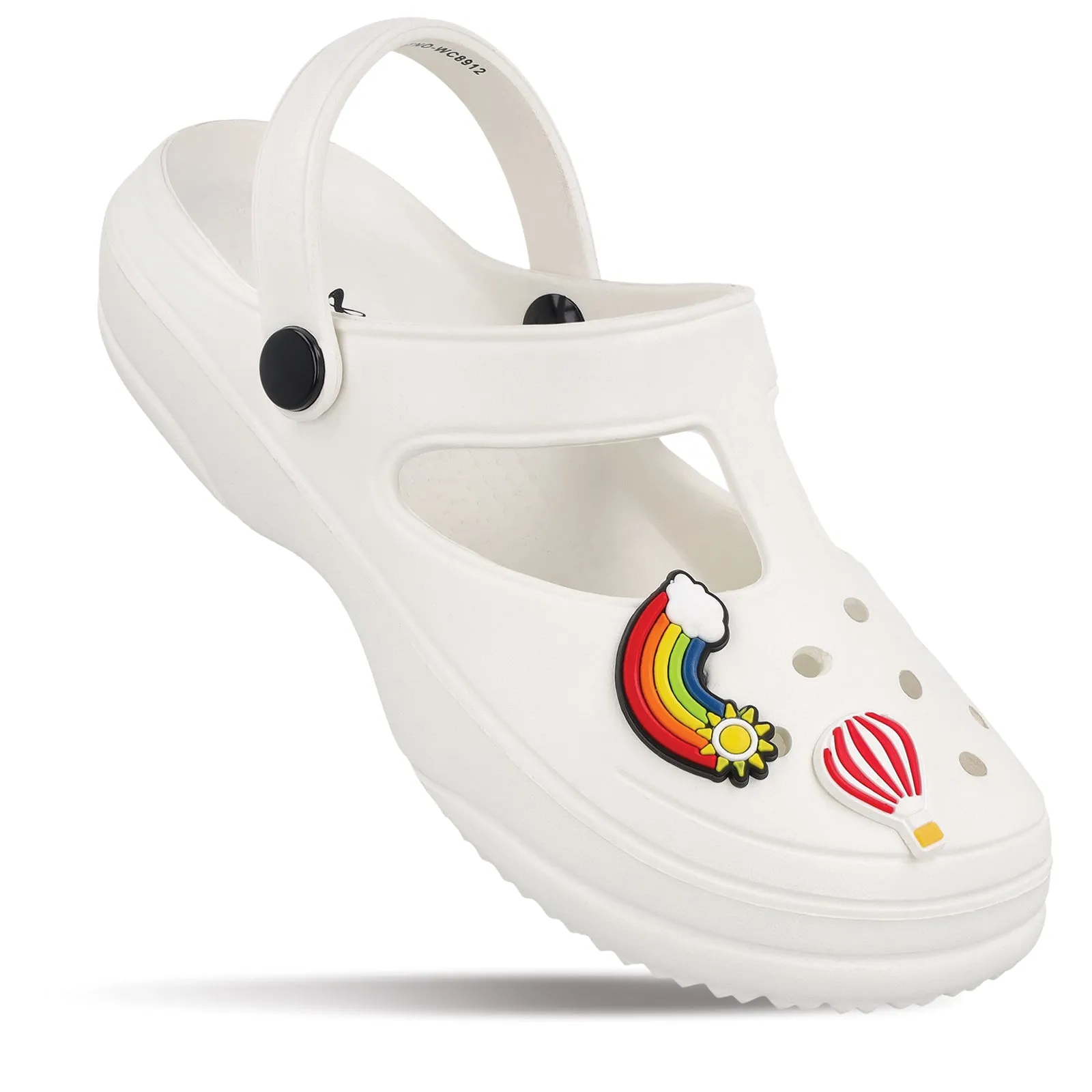 Flexible Build Party Ready Walkaroo Womens Clogs  - WC8912 White
