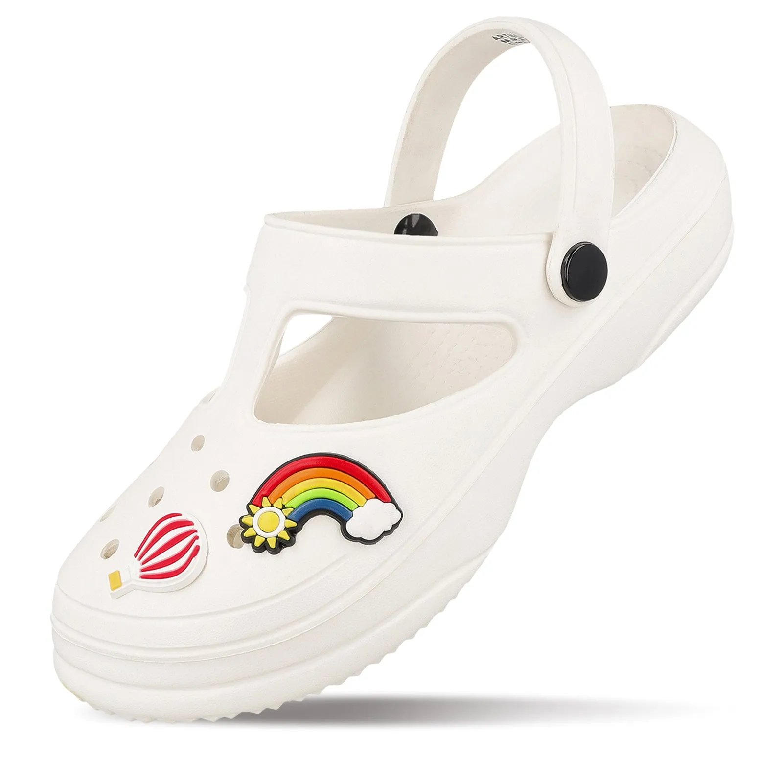 Walkaroo Womens Clogs  - WC8912 White Adjustable Design High-Comfort Fit