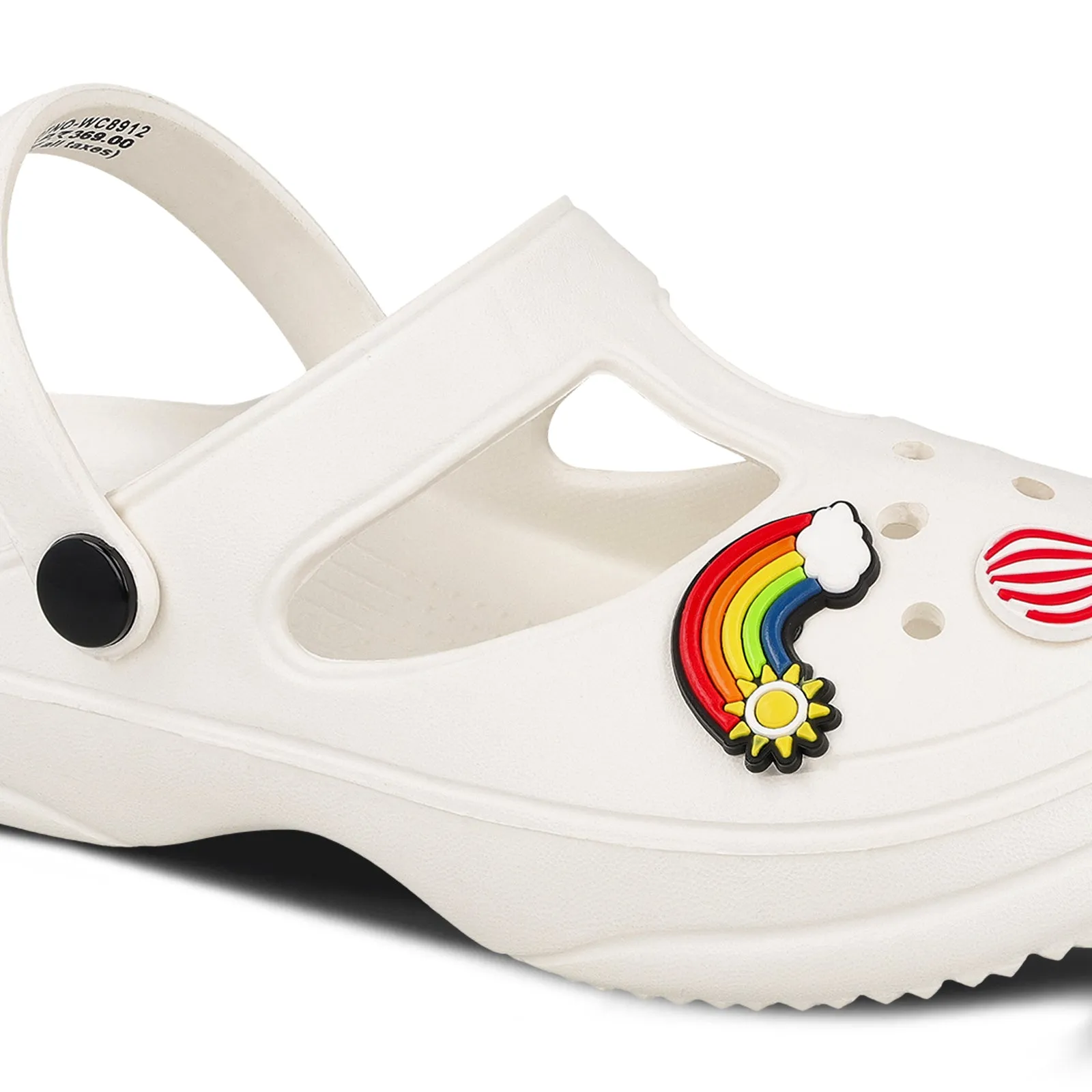 Walkaroo Womens Clogs  - WC8912 White Stylish Flats Ergonomic Design