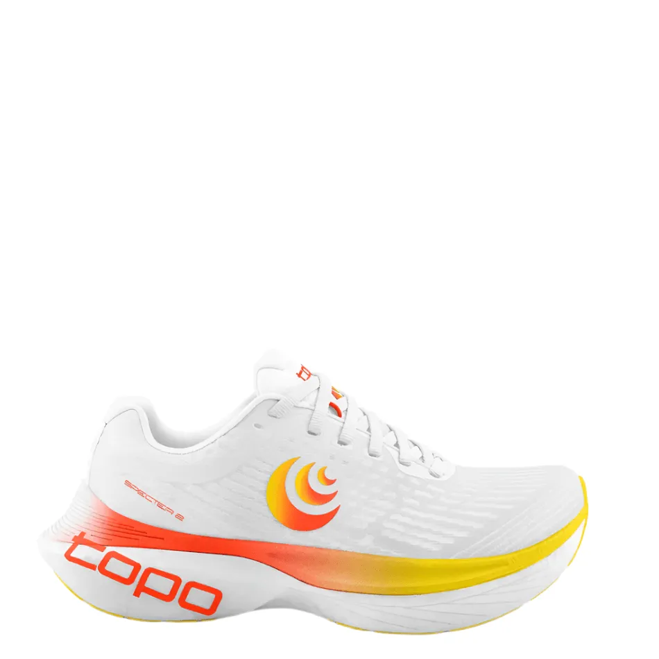 zipper - closure running shoes Anti - glare Topo Men's Specter 2 Running Shoes in White/Sunset SS25