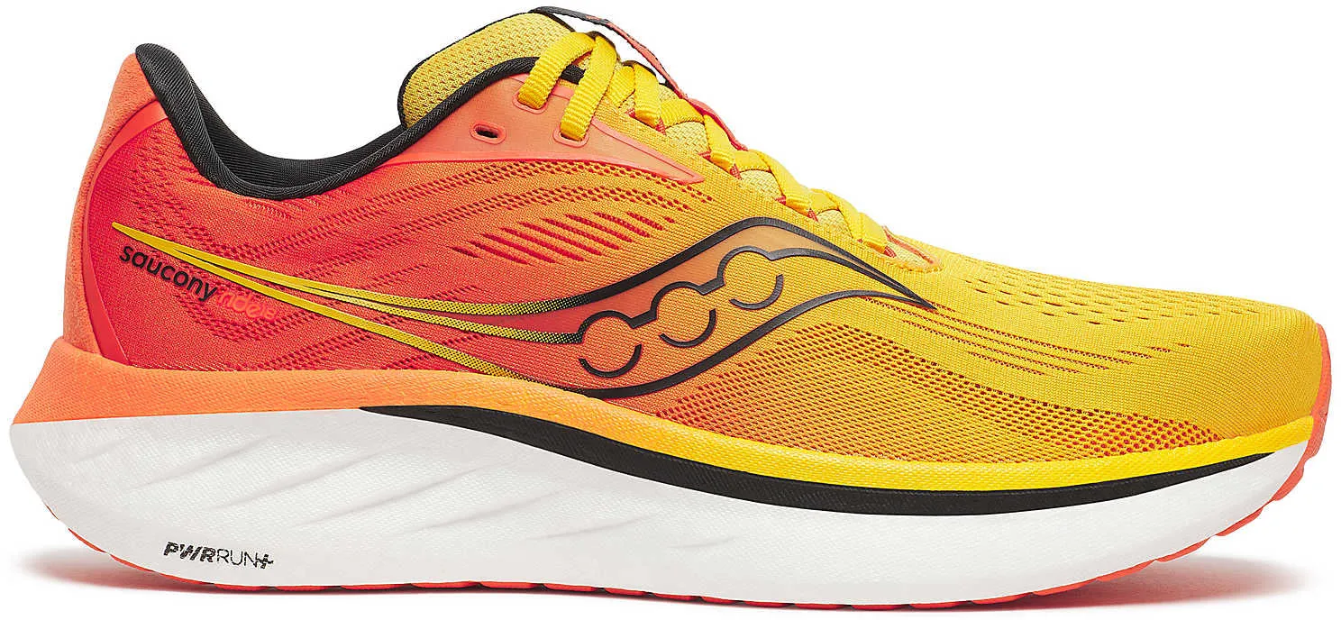 shape fit warm glow Saucony Ride 18 Mens Running Shoes - Yellow