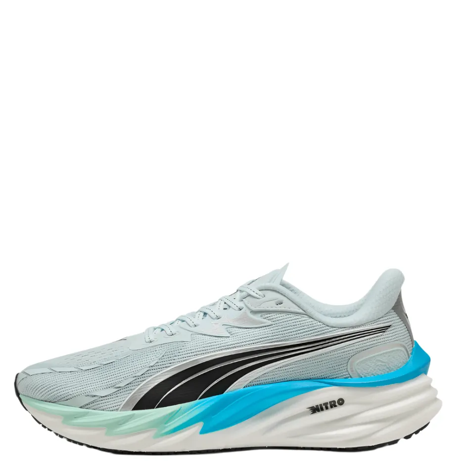 ElasticLaces road accessory PUMA Men's Velocity NITRO 4 Running Shoes in Sea Glass/Speed Blue AW25