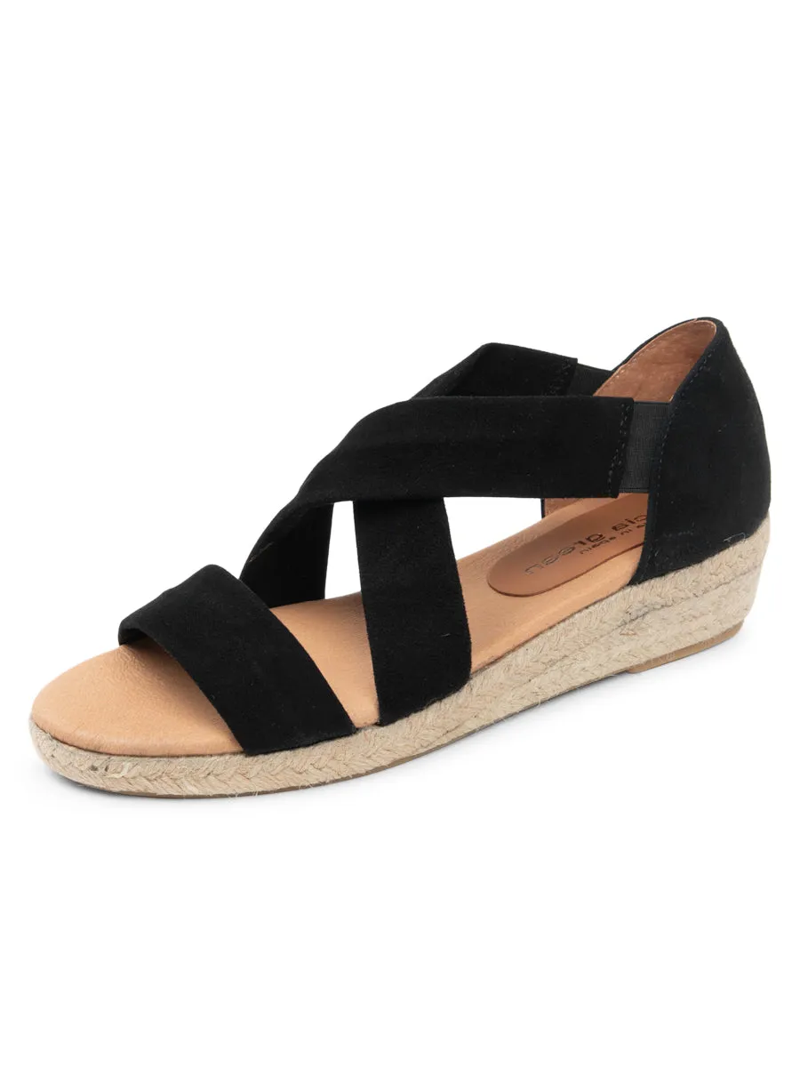 Peach Soft Eliza Criss-Cross Elastic Espadrille Sandal