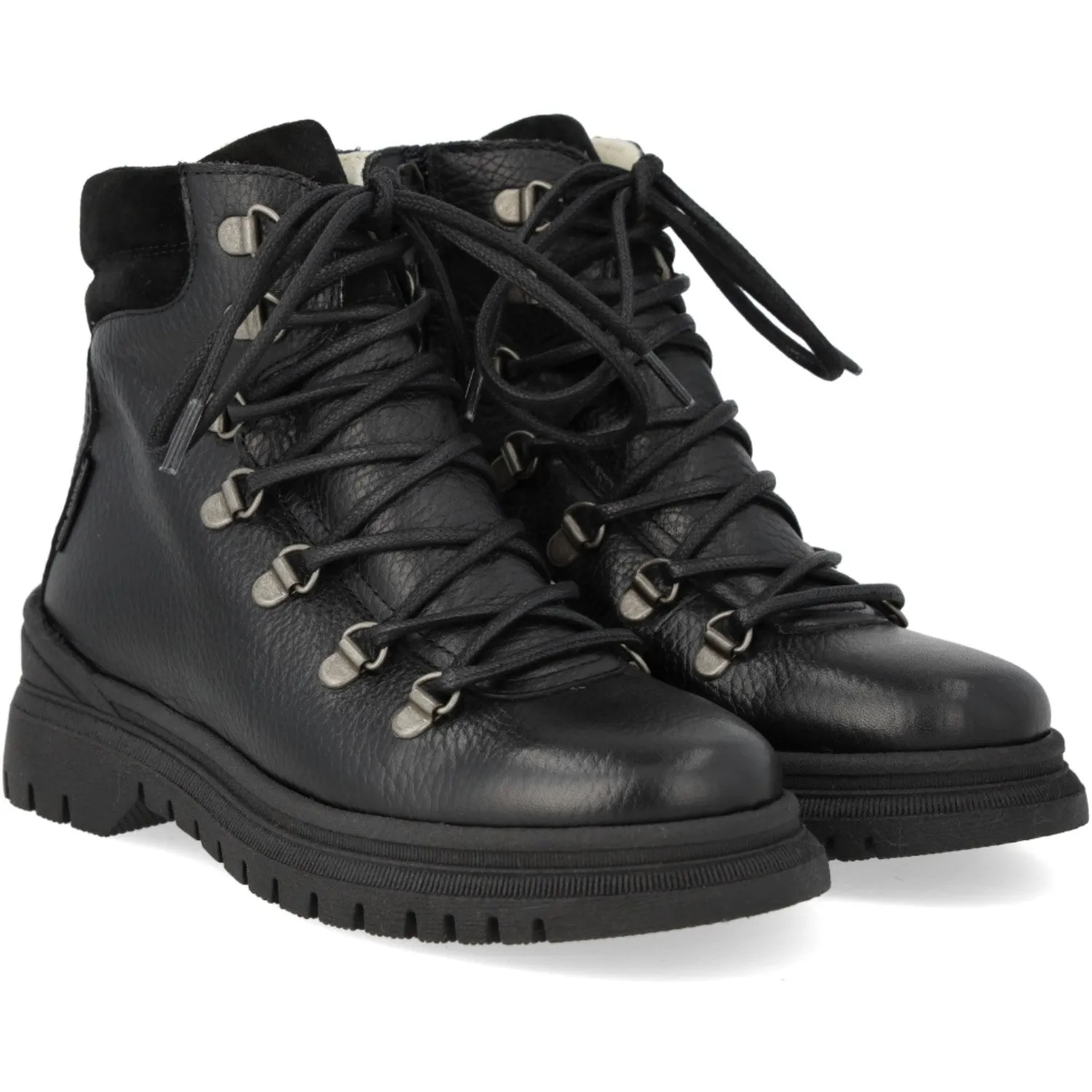 Angulus Black TEX Lace-up Boot with Zipper and Wool Lining Frostbite Guard Snow Thermal Trek