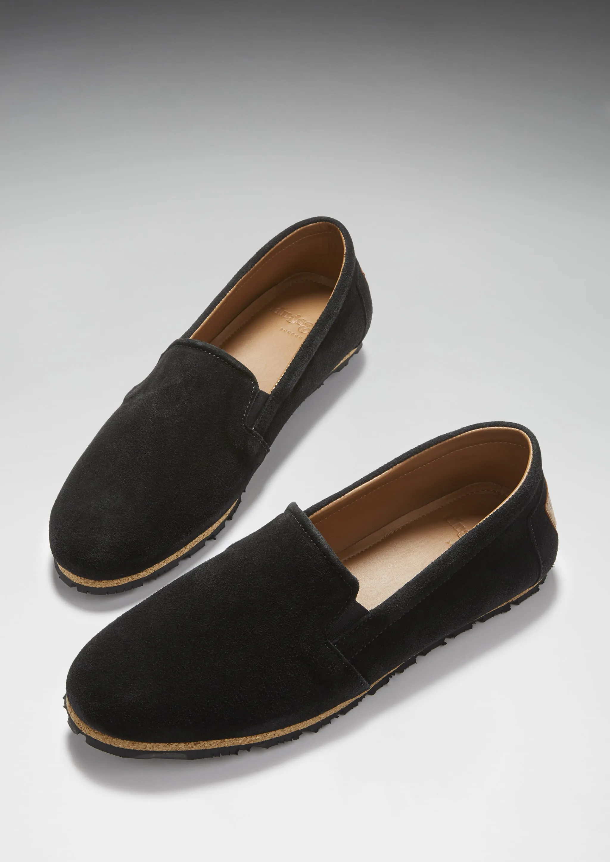 Bright Jog Breathable fabric Tyre Sole Espadrilles, black suede