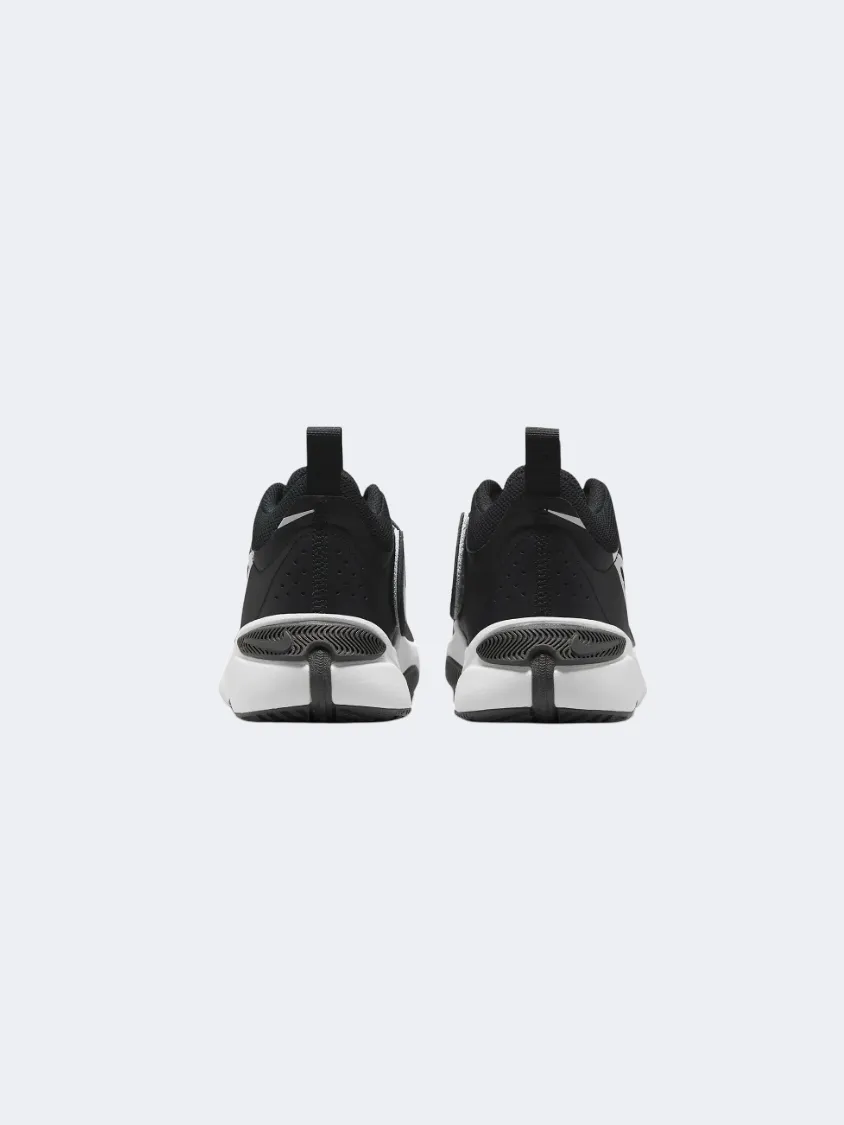 Nike Team Hustle Grade-Boy Basketball Shoes Black/White Game Day Versatile Support