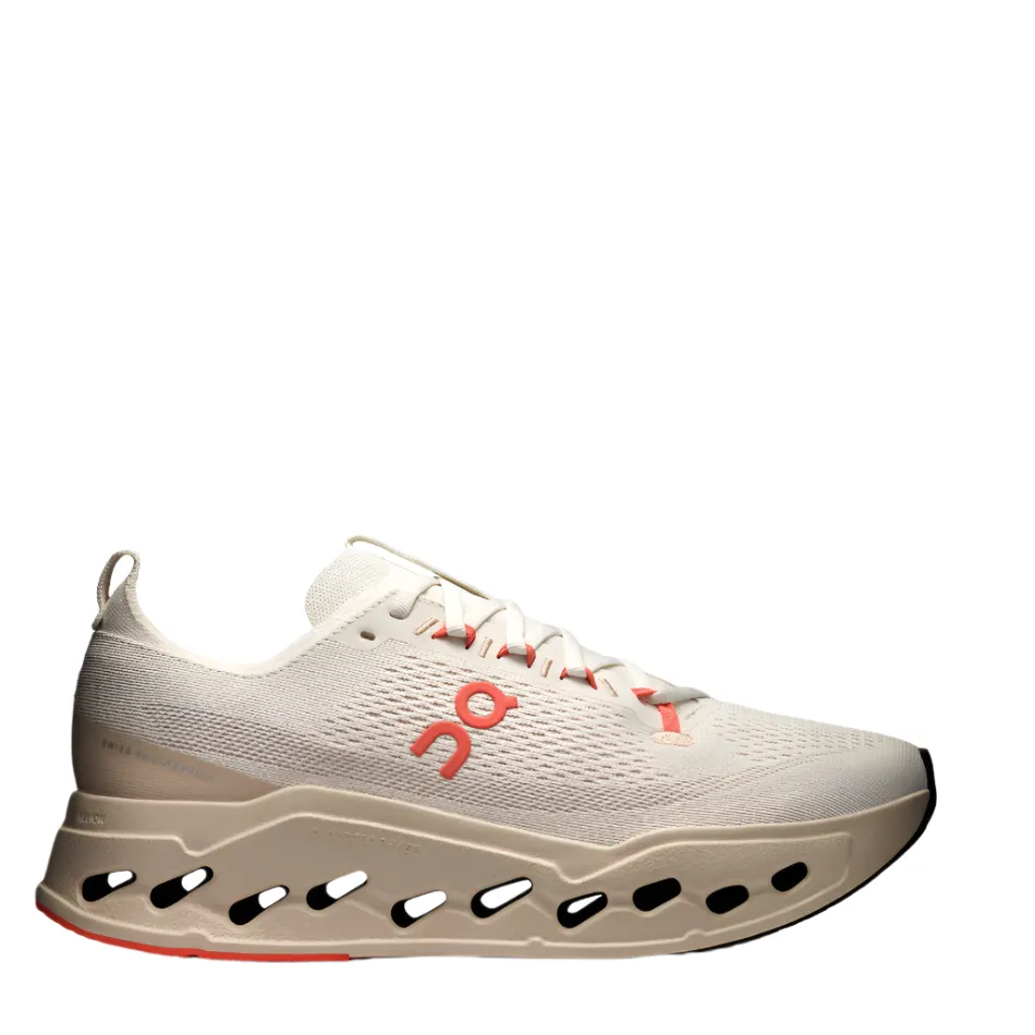 On Men's Cloudsurfer Max Running Shoes in Ivory/Salmon AW25 cold weather running shoe situation