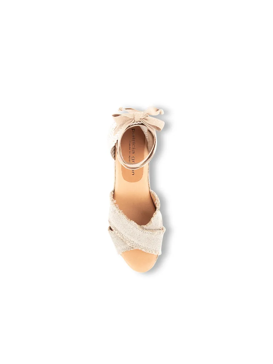 Freya Criss-Cross Ankle Wrap Espadrille Neutral Color Block Stride
