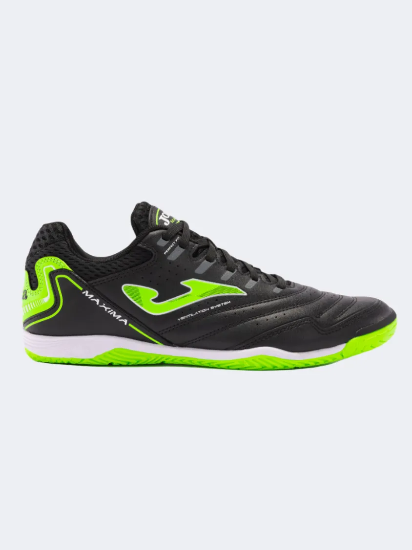 Knitted Collar Curve Power Joma Maxima 2401In Men Football Shoes Black/Green