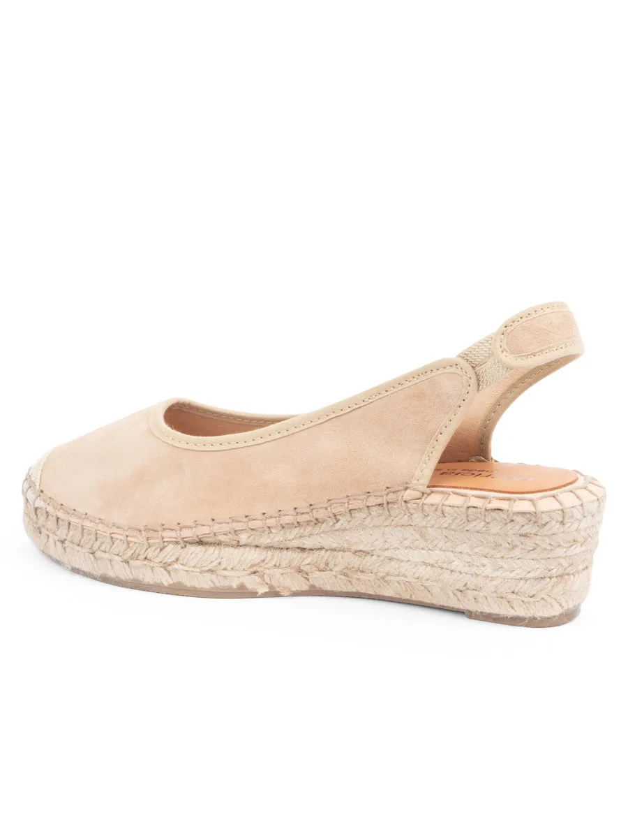 Valencia Closed Toe Slingback Espadrille Heel Design