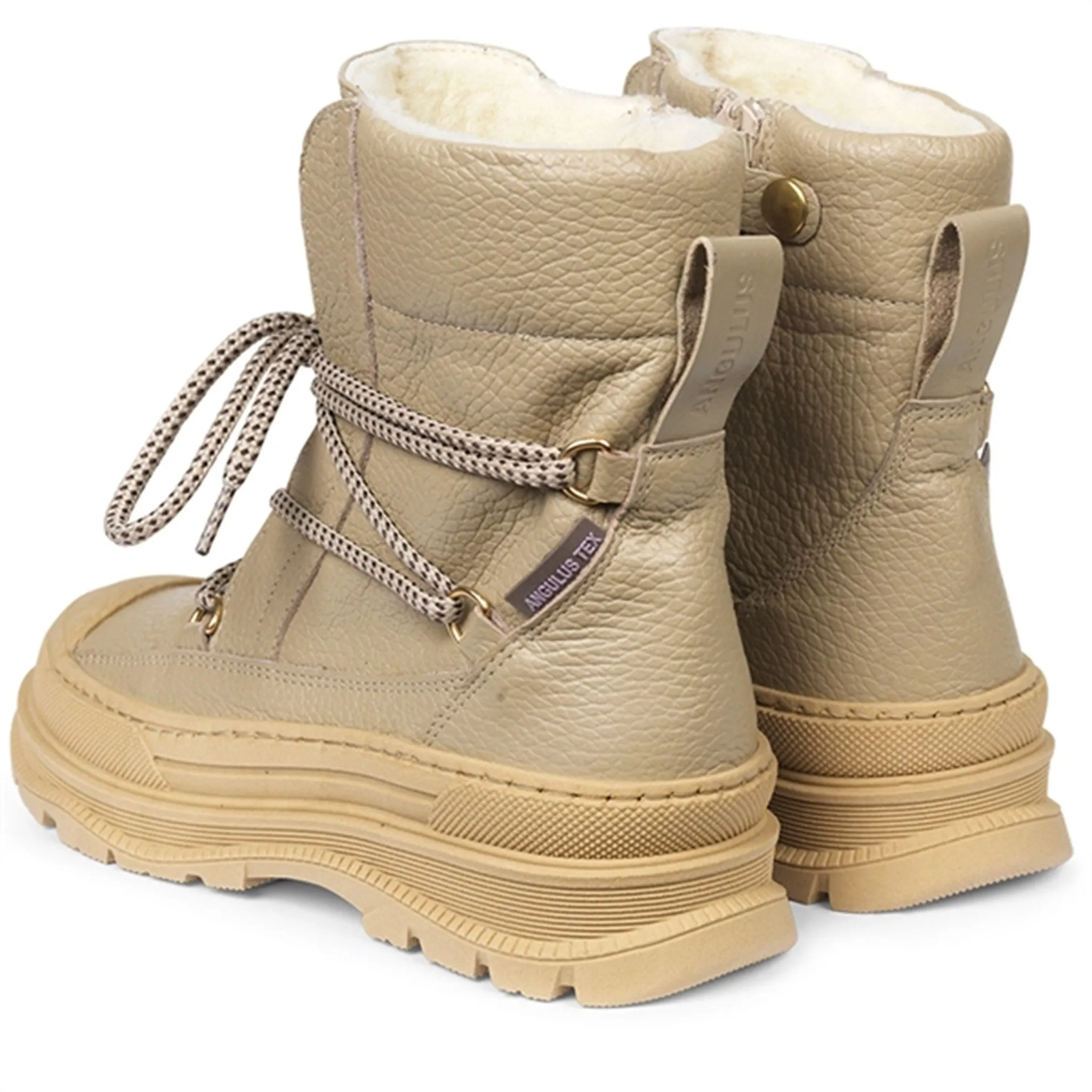 Mountain Footwear Angulus Tex-Boots With Ties and Zipper Sand