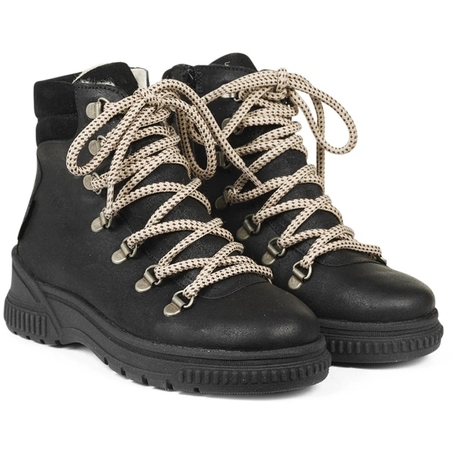 Snow Grip Technology Angulus Black Tex Lace-up Boot with Wool Lining