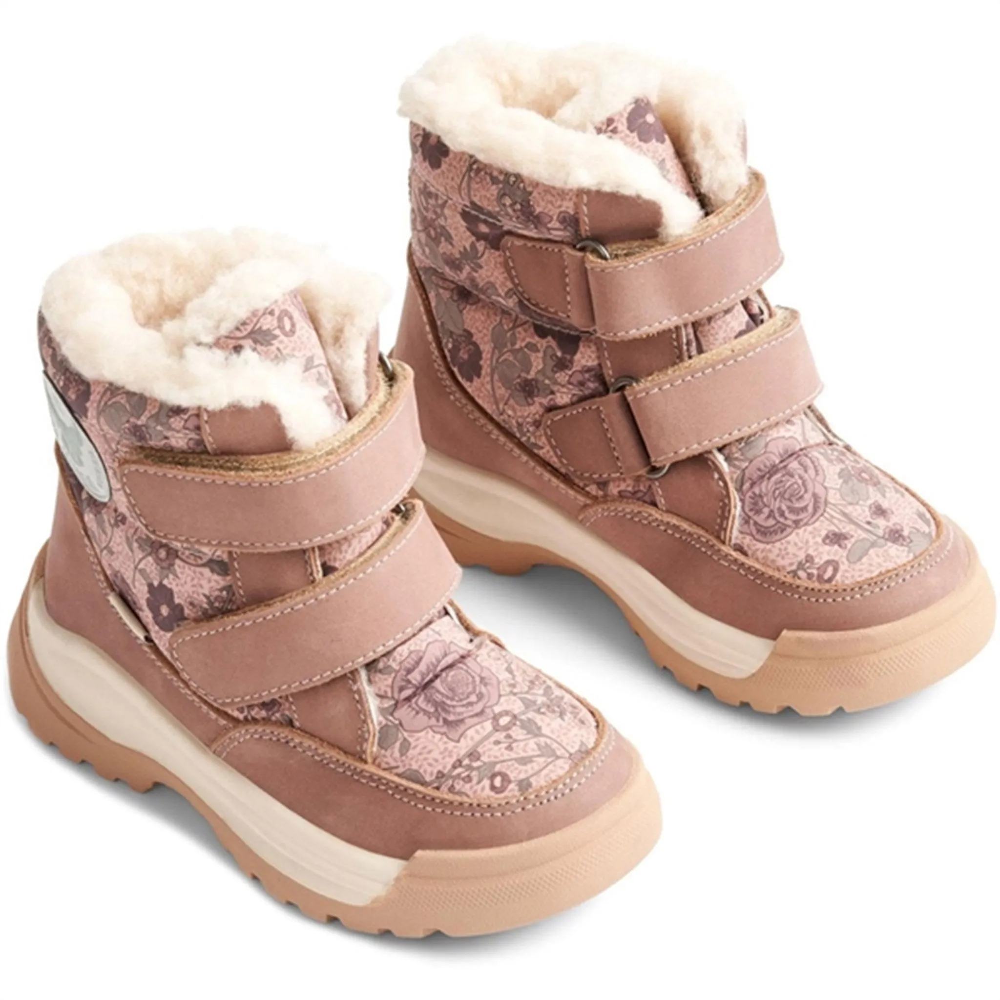 Wheat Winter Boots Millas Double Velcro Tex Print Dusty Rouge Storm Ready Snow Trekking Outdoor