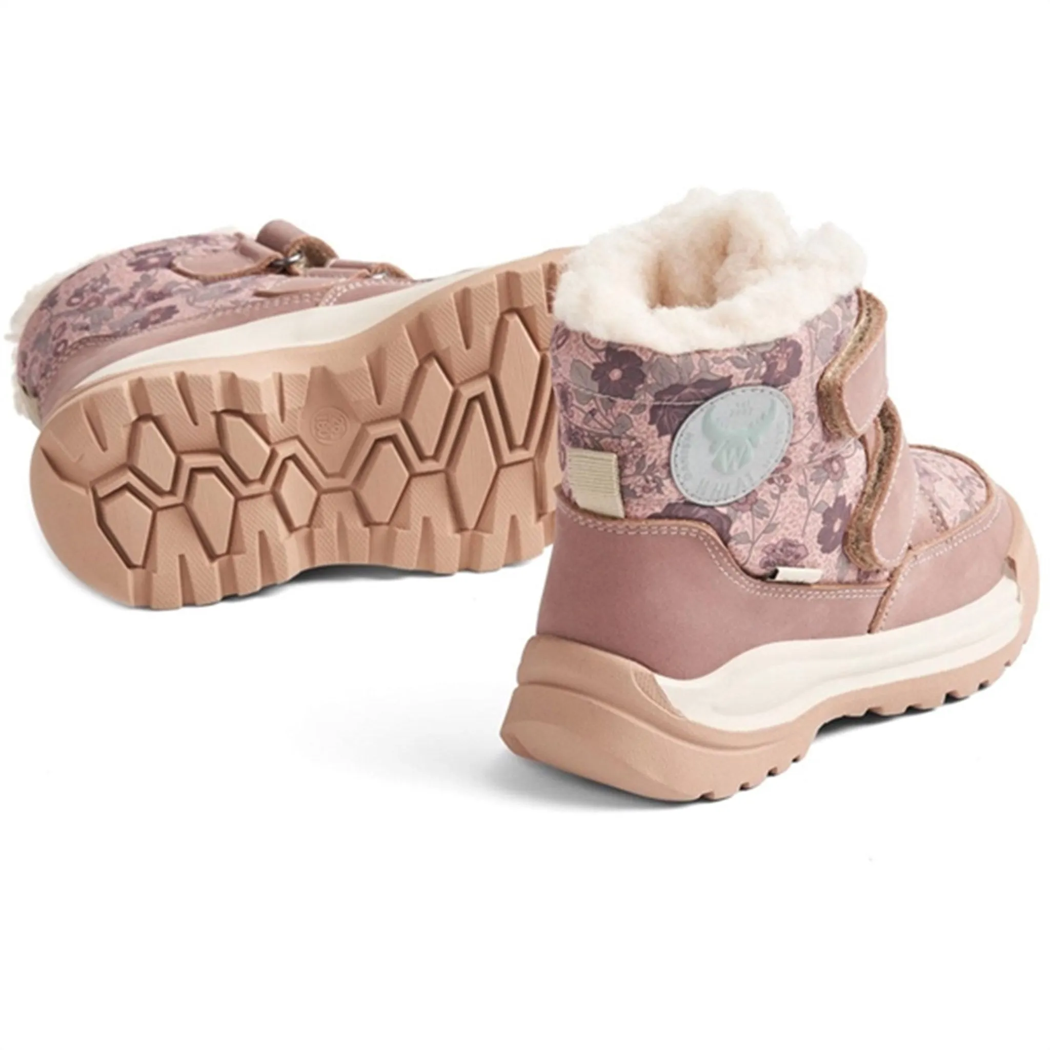 Snow Adventure Ready Wheat Winter Boots Millas Double Velcro Tex Print Dusty Rouge