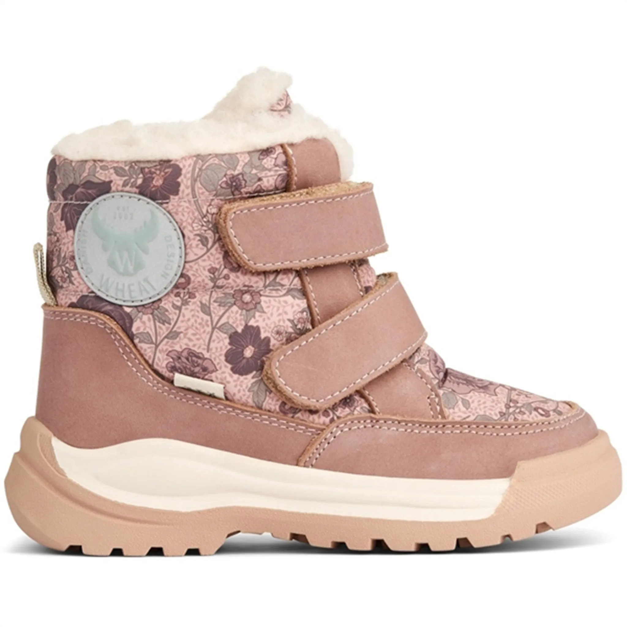 Frost Proof Hiking Wheat Winter Boots Millas Double Velcro Tex Print Dusty Rouge