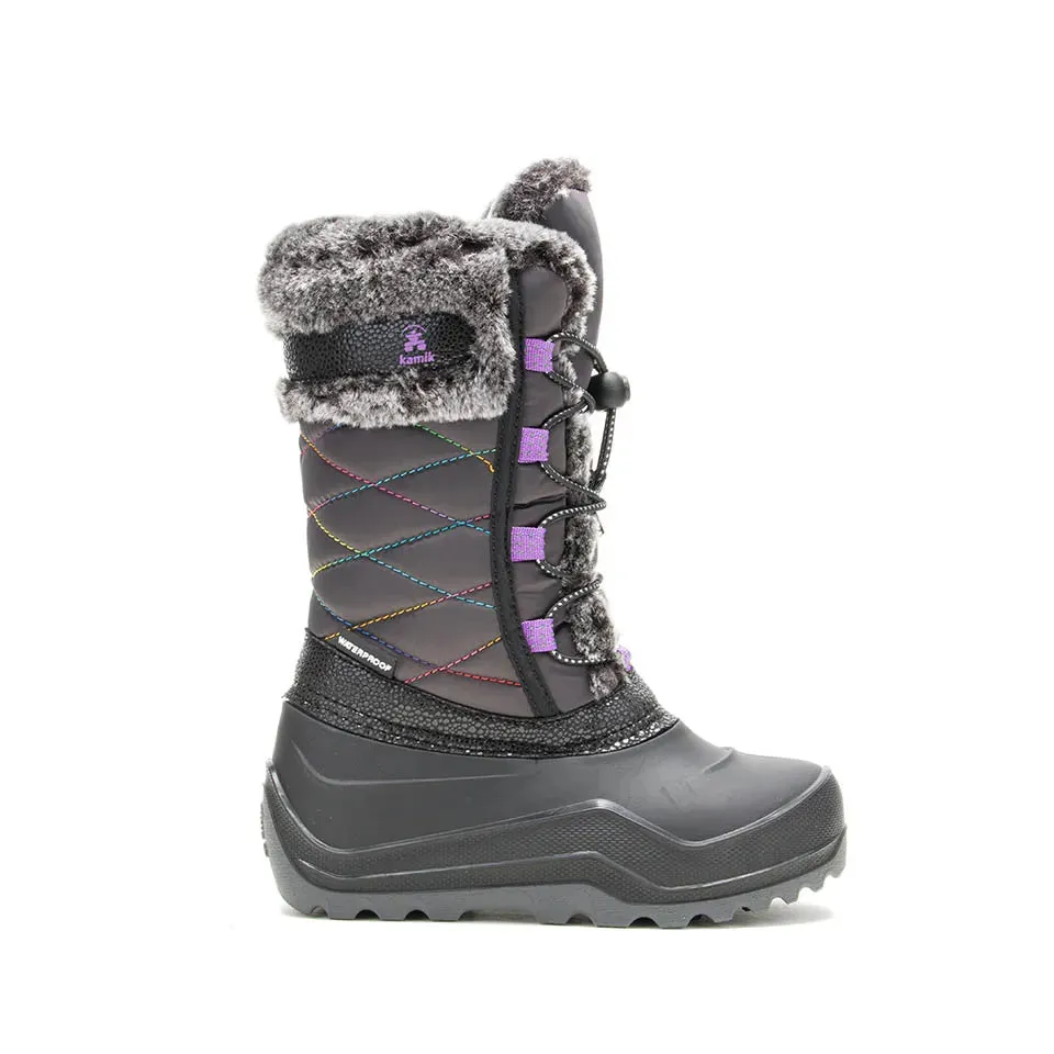 Kamik Charcoal/Orchid Star 4 Youth Boot Slip Resistant Weather Ready