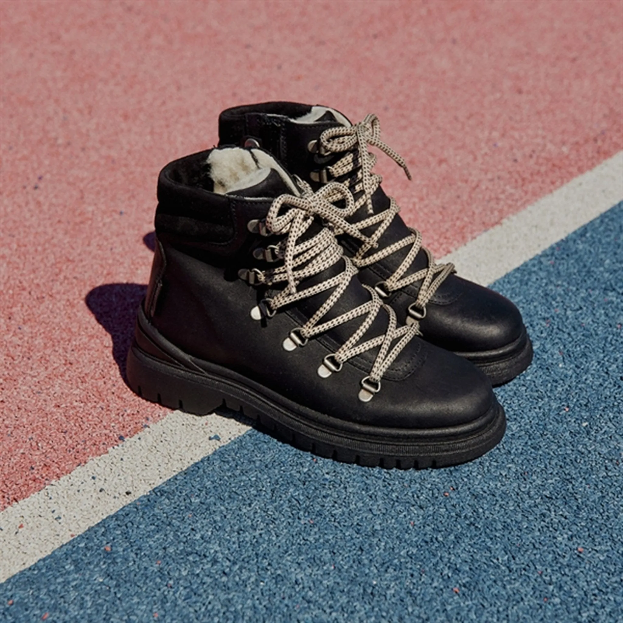 Angulus Tex Lace Boots With Zipper Black Snow Winter Rugged