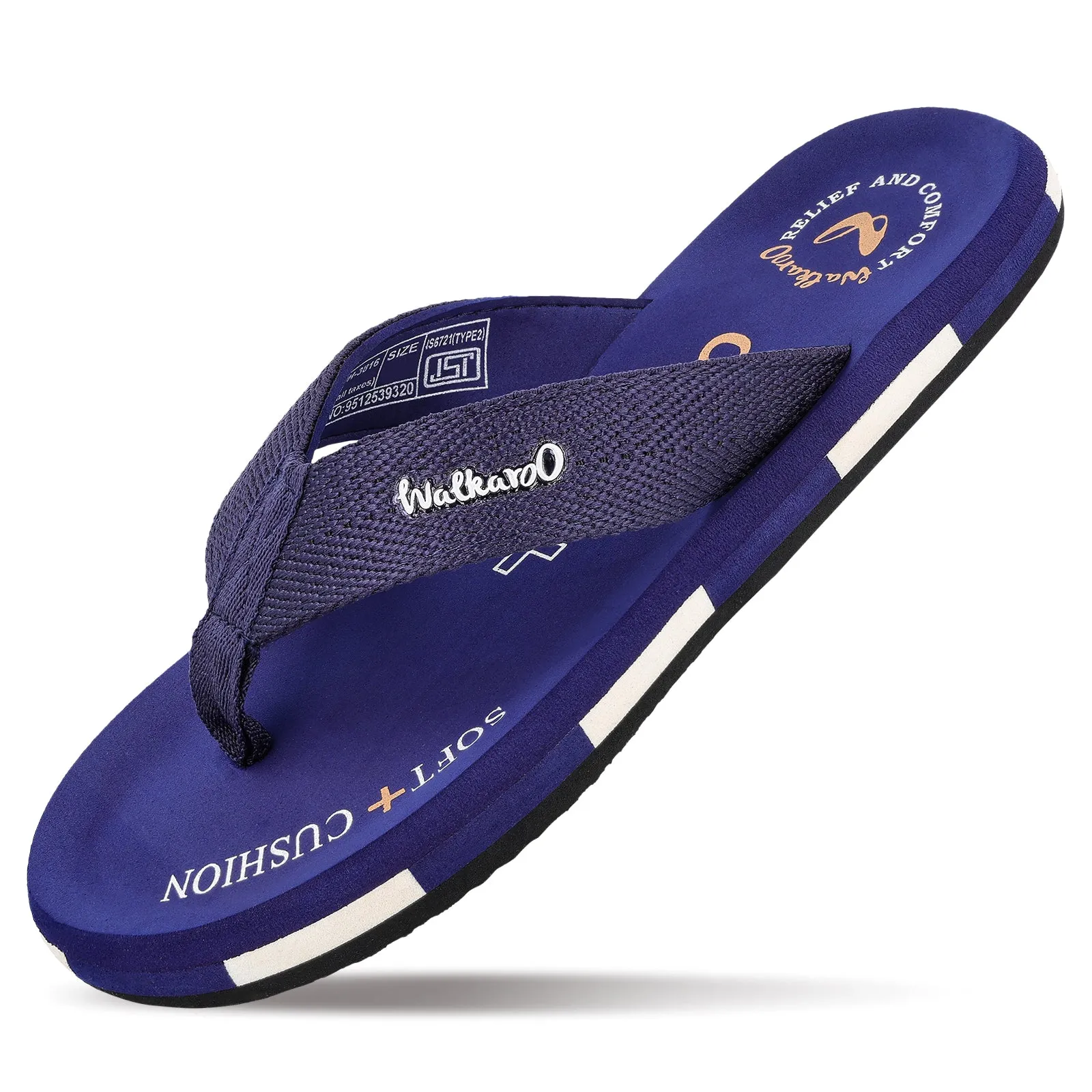 Beach Picnic Gear Summer Travel Men's Care Plus Flip-Flop  - WH3816 Navy Blue
