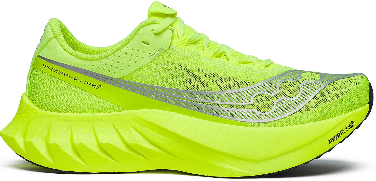 synthetic leather Breathable Road Trip Saucony Endorphin Pro 4 Mens Running Shoes - Yellow