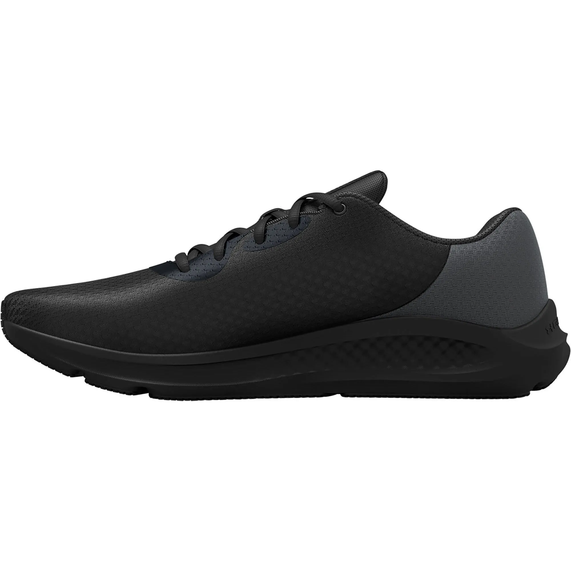 Under Armour Charged Pursuit 3 Mens Running Shoes - Black All Day Beach Walk Rock Path