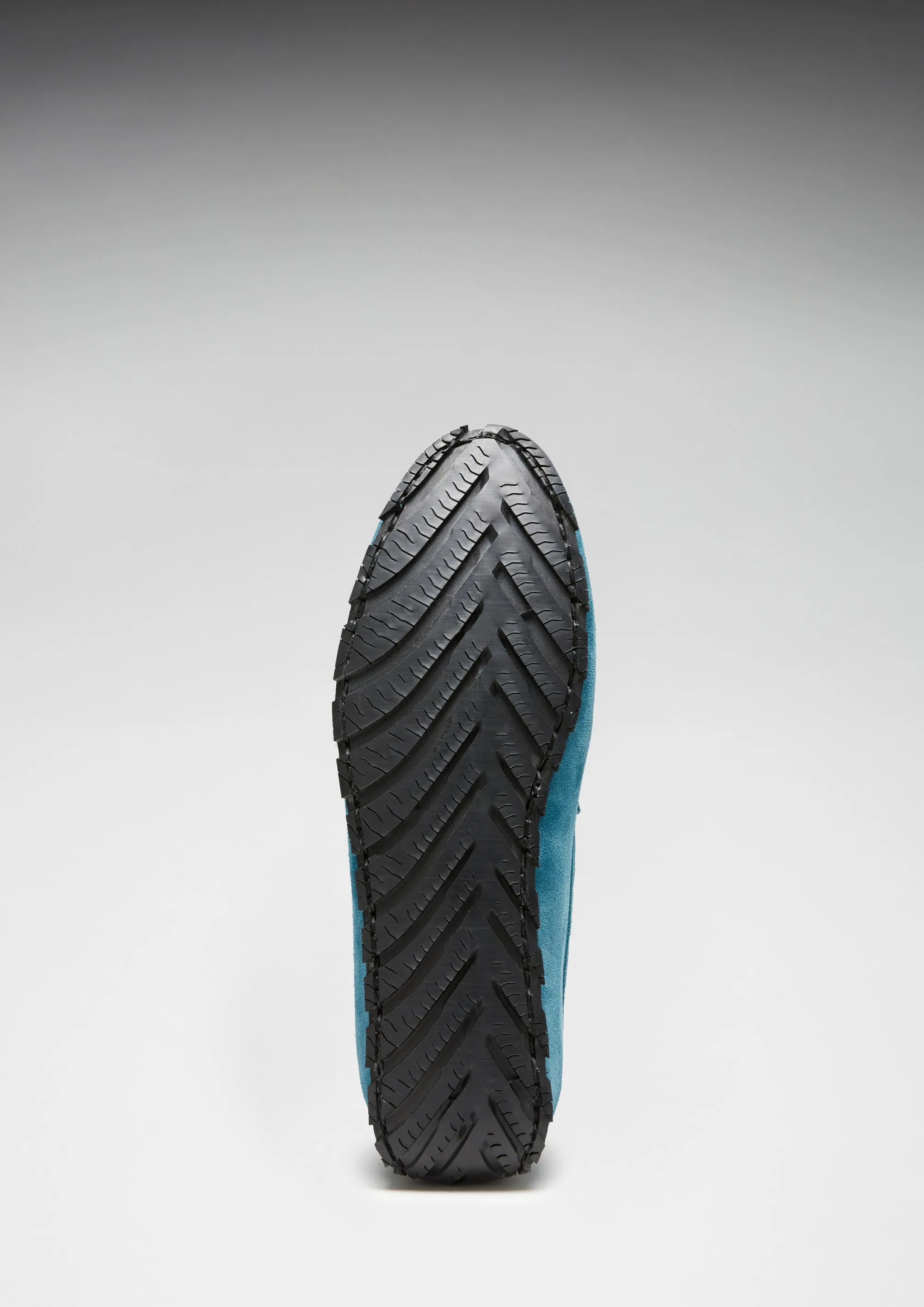 Flexible Padding Plush comfort Tyre Sole Driving Loafers, petrol blue suede