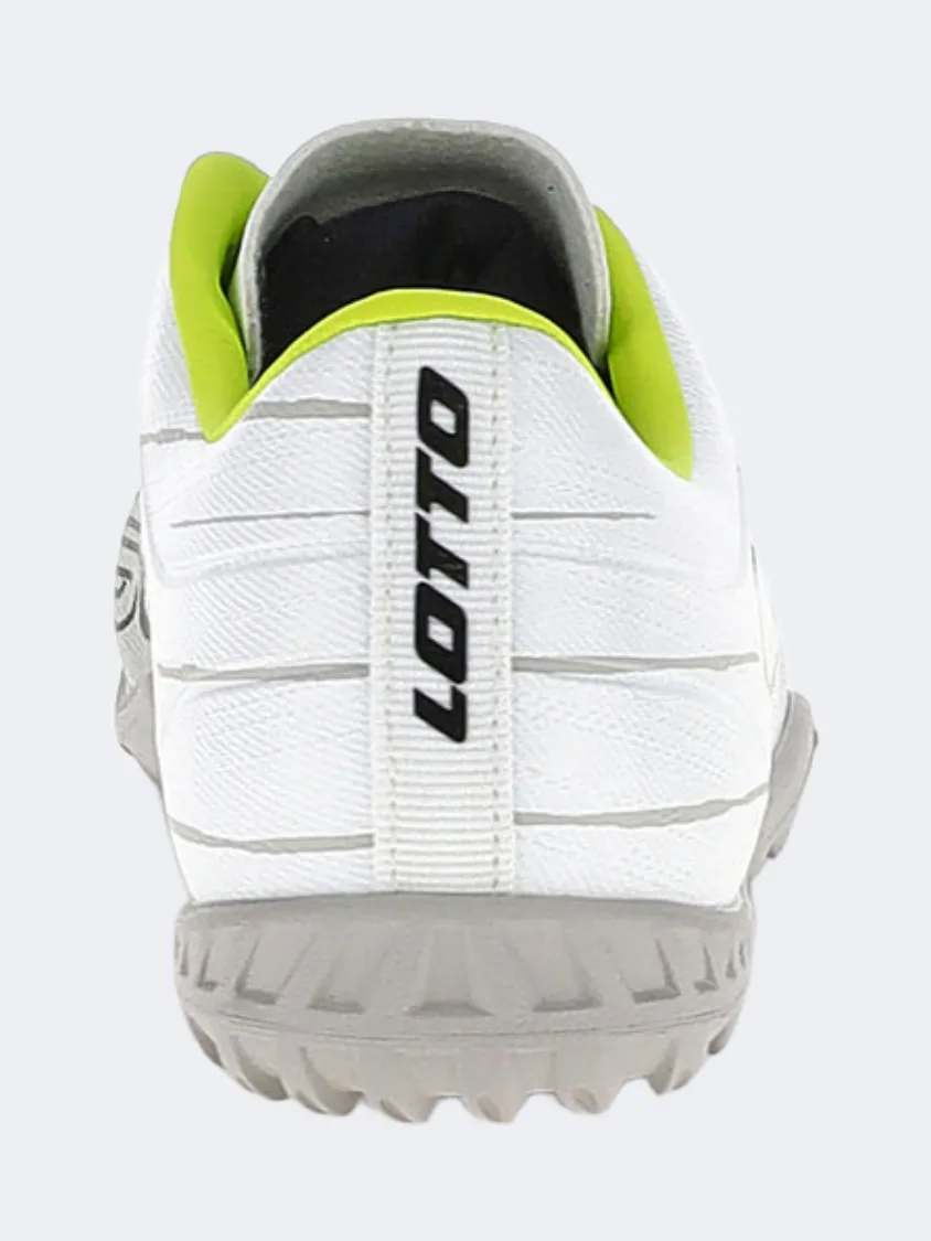 Lotto Solista 700 Ix Turf Jr Kids Football Shoes White/Yellow Side Traction Rotational Grip