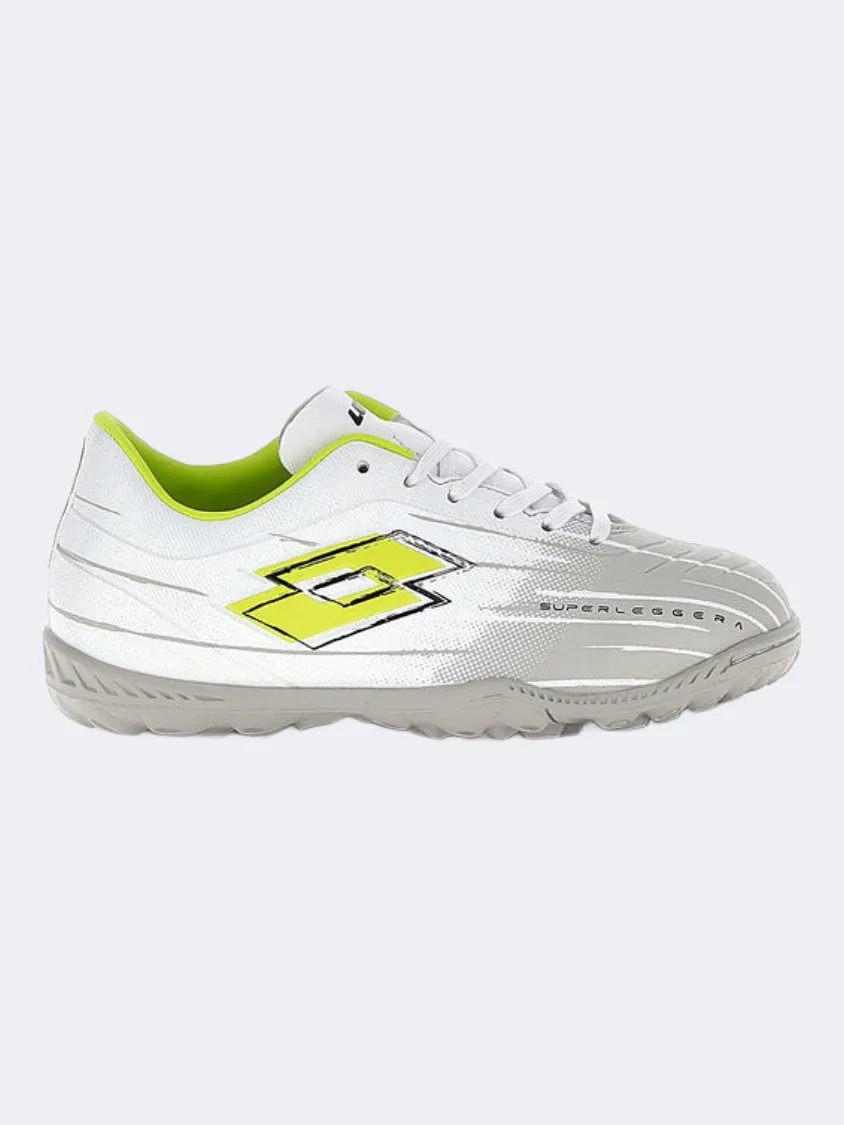Game Confidence Team Gear Lotto Solista 700 Ix Turf Jr Kids Football Shoes White/Yellow