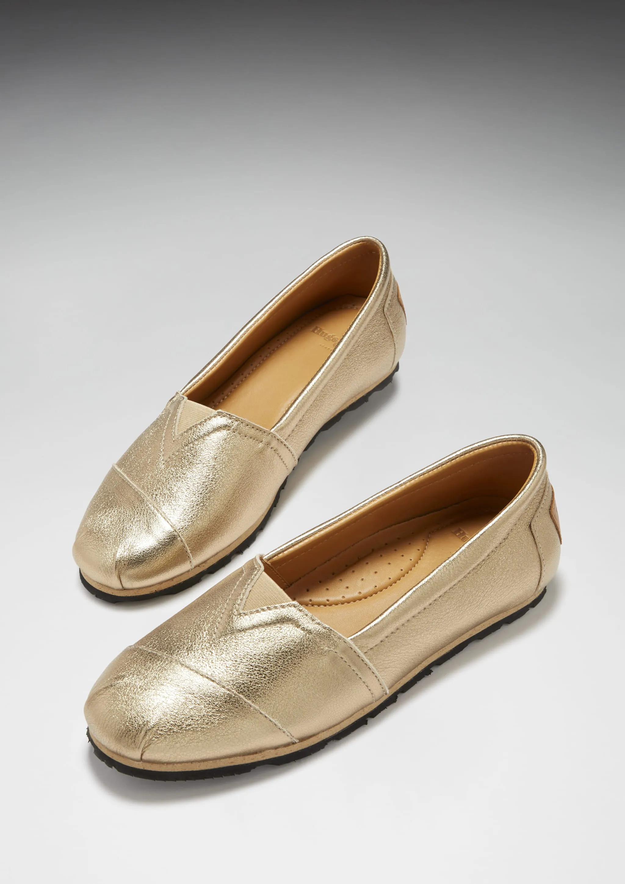 Anti Abrasion Step Support Women's Chukka Espadrilles, gold leather