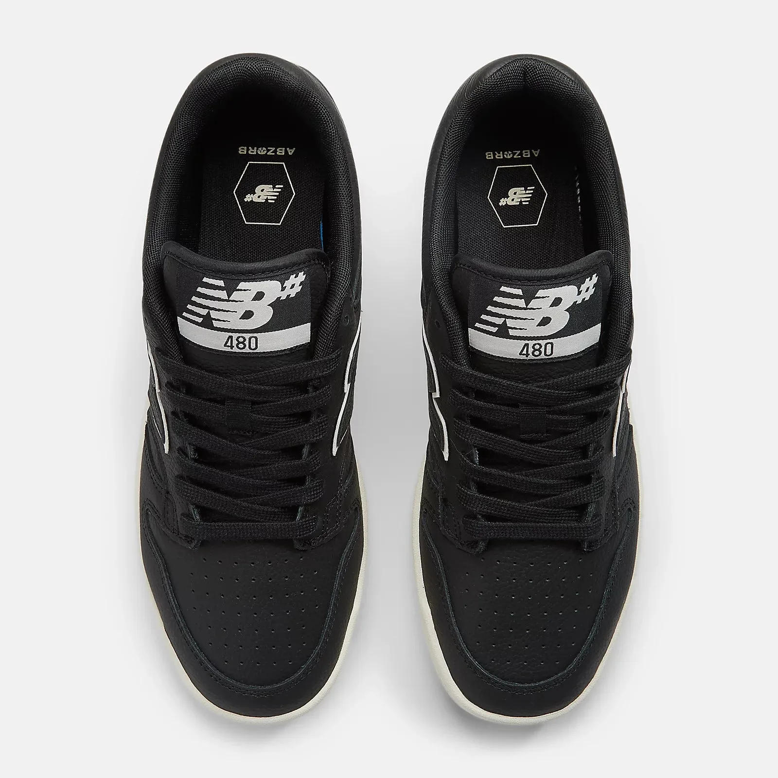 New Balance Numeric 480 Skateboard Shoes - Black With Sea Salt Flexible Wear Quick Step