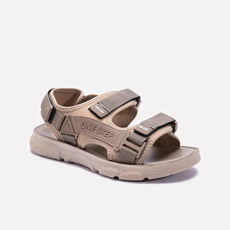 Khaki Velcro Strap Sandals 0141182 Trendy Shoes