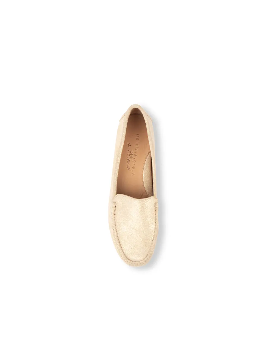 Jillian Driving Moccasin in Suede Padded collar Tech Knit