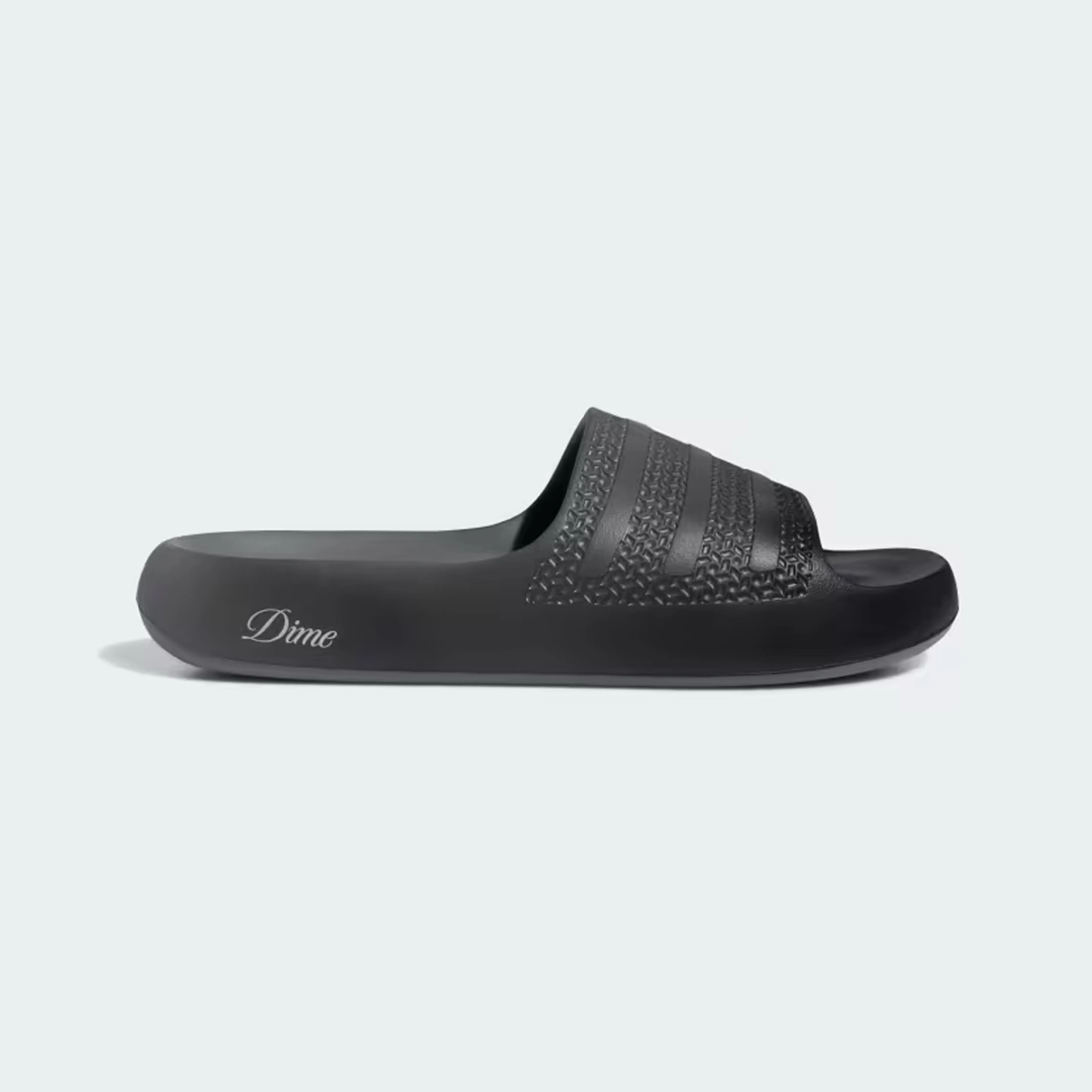 Toe Coverage Hard Support Adidas Skateboarding X Dime Ayoon Slides - Core Black / Vista Grey / Gold Metallic