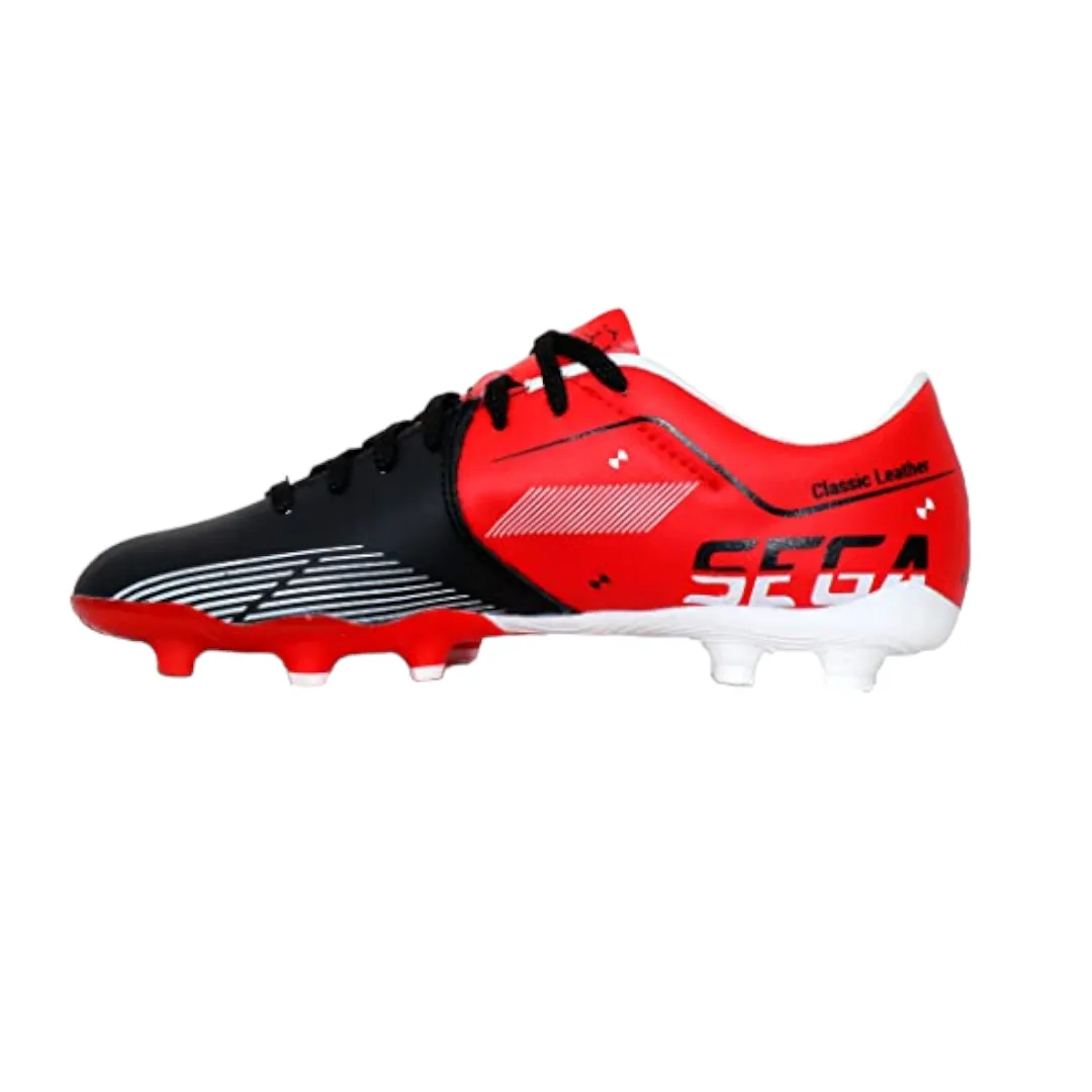 Sega Classic Leather Football Shoes (Black/Red) Endurance Play