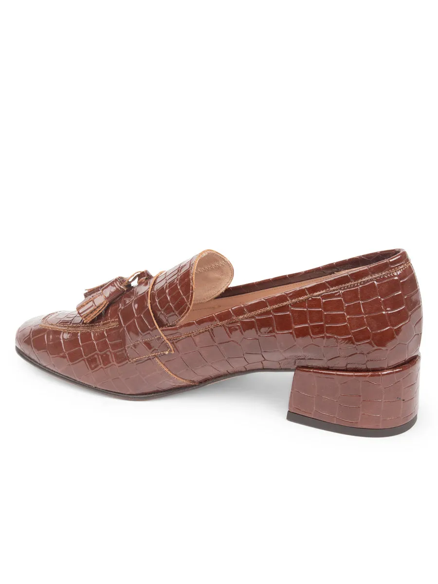 Curve Hug Business Mode Beckham Block Heel Tassel Loafer