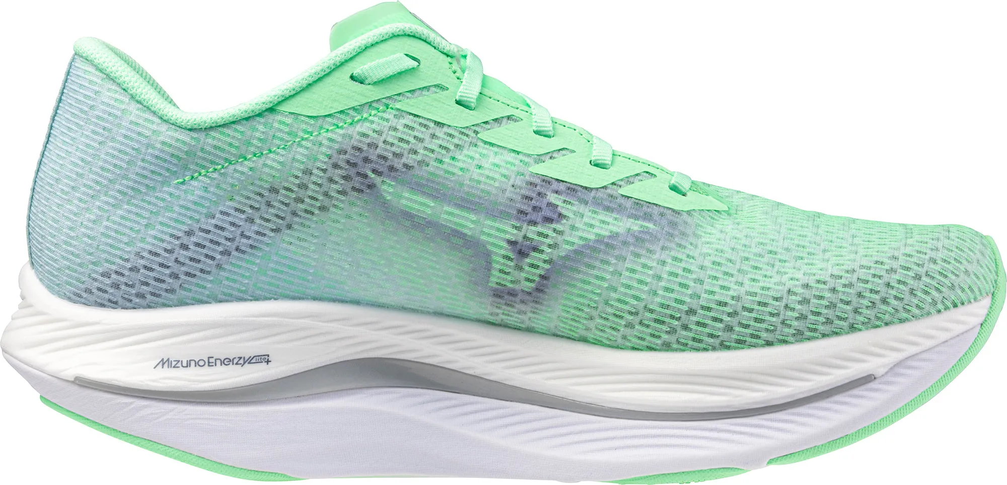 Mizuno Wave Rebellion Flash 2 Mens Running Shoes - Green Kind Glow Concert Mood