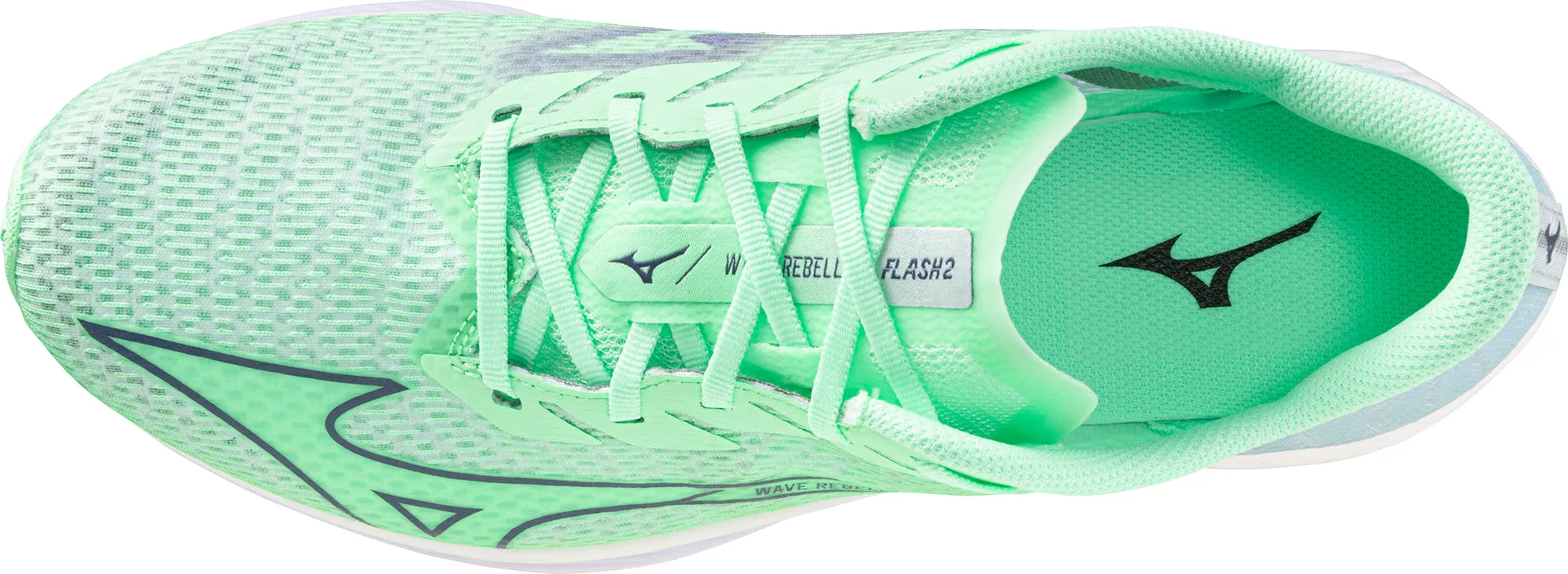 Mizuno Wave Rebellion Flash 2 Mens Running Shoes - Green Quick Drying Travel Enthusiasts